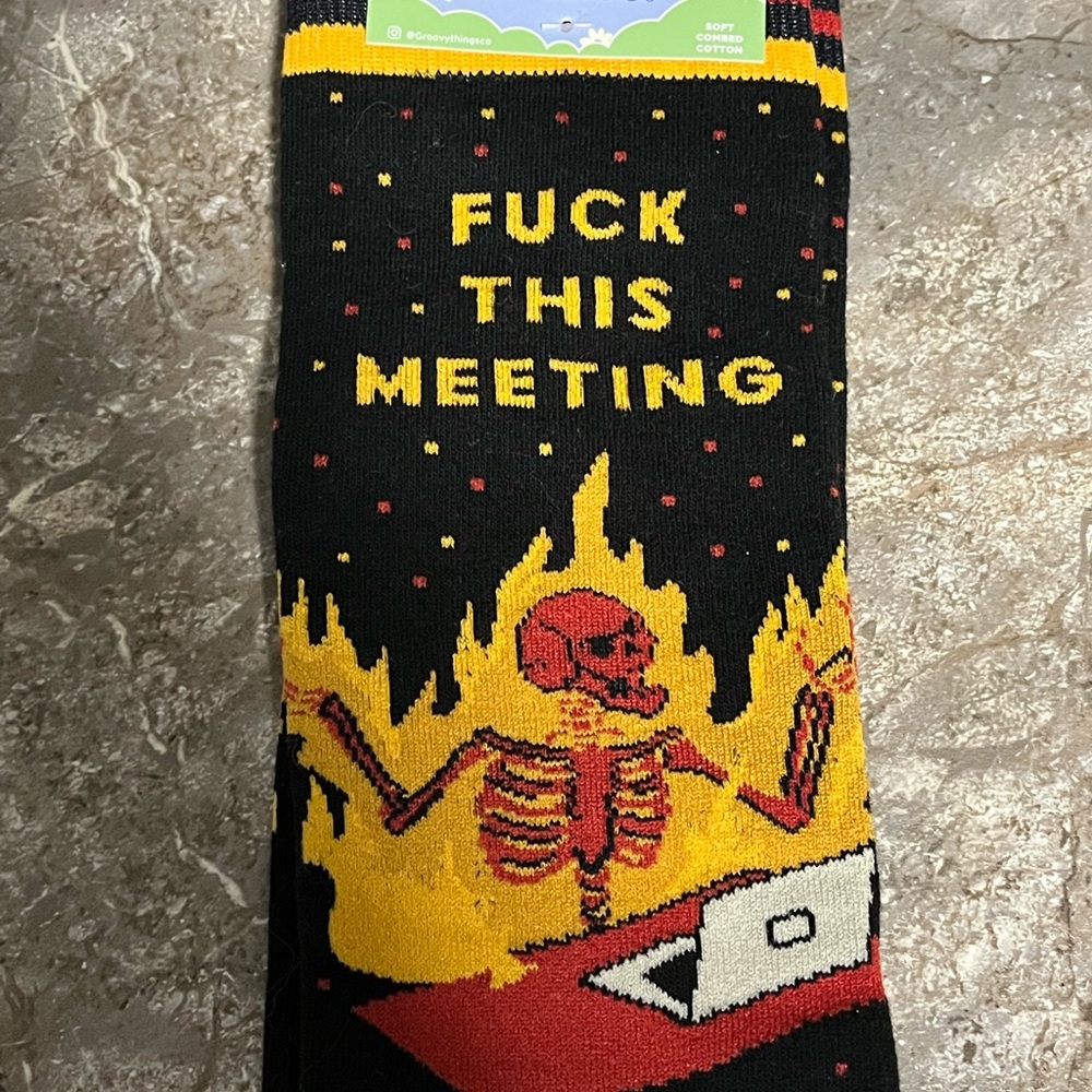 $&@! THIS MEETING funny office socks one size fits most NEW